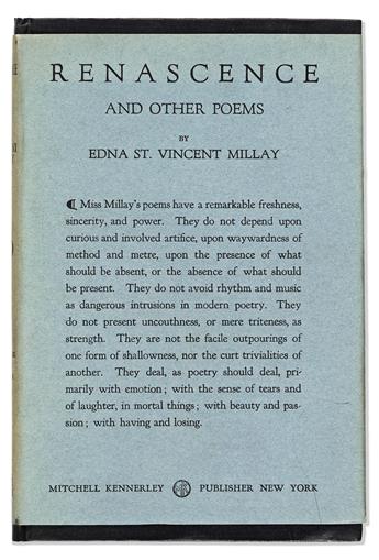 Millay, Edna St. Vincent (1892-1950) Renascence, First Edition in Dust Jacket.